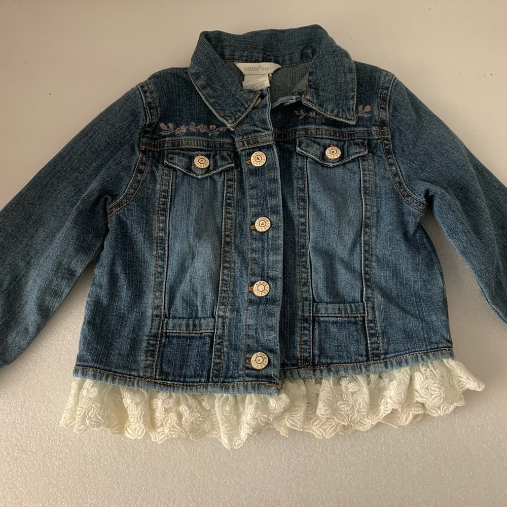 Guess Baby Jean Jacket with Lace Detail.